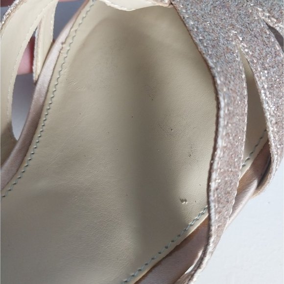 Blue by Betsey Johnson SB TEE Champagne Glitter T Strap Heel Sz 8.5 - Picture 9 of 9